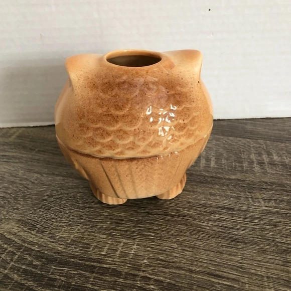Vtg Hand Painted Ceramic Owl  Tealight Holder - Picture 6 of 7